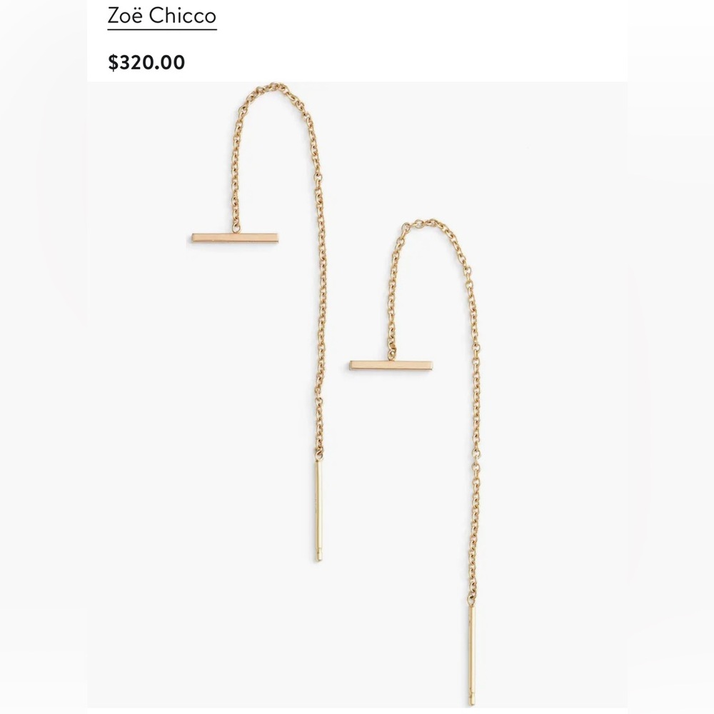 Zoe Chicco Gold Bar Chain Earrings